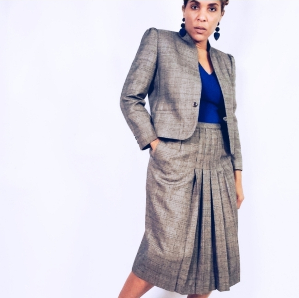 Vintage Pleated Skirt Suit